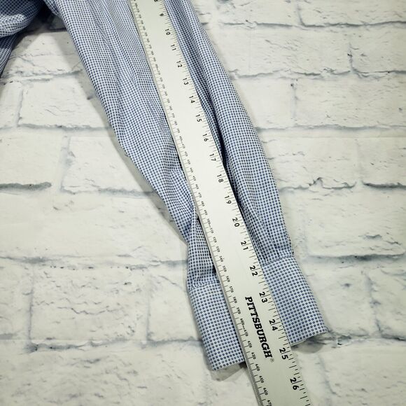 Thomas Pink MENS 16-34.5 Blue Button Up Shirt Long Sleeve Classic Fit Woven - Picture 2 of 14